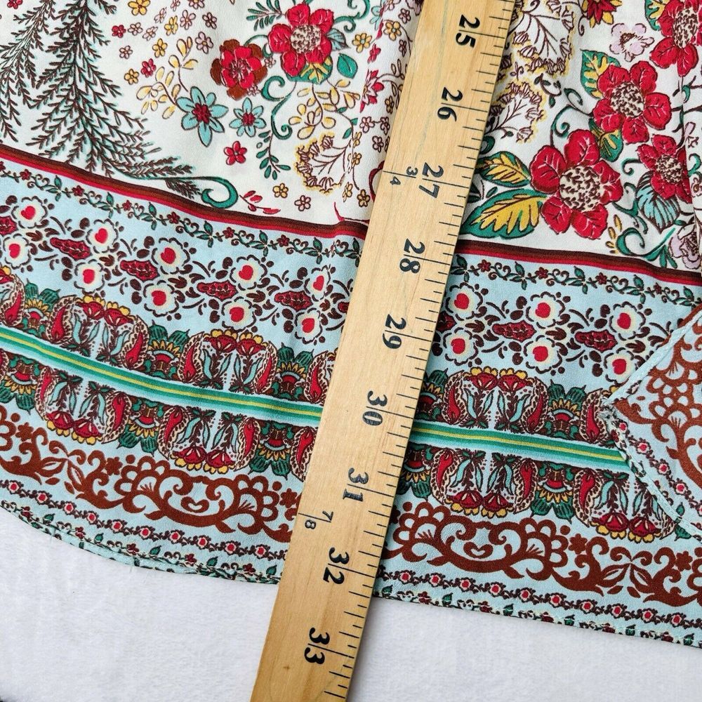 Zara TRF Kaftan Top M Boho Caftan Polyester Floral Coastal Cover Up dress - Picture 11 of 14